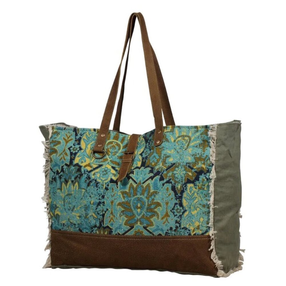 ✈️ Myra Bag "Aqua Magic" Weekender – Boho Vintage Style